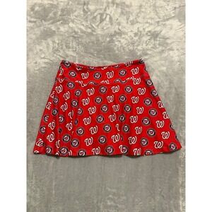 Concepts Sport Skort Women M Red Washington Nationals MLB Logo Athletic Skirt